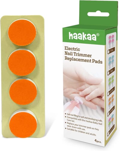 SnelShoppen - Elektrische Nageltrimmer Vervangende Pads voor Baby Nageltrimmer, Geschikt voor 12 Maanden en Ouder, Oranje, Veilig en Effectief voor Ba