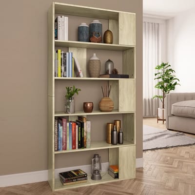 vidaXL - Boekenkast/kamerscherm - 80x24x159 - cm - bewerkt - hout - sonoma - eiken