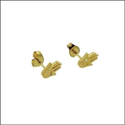 Rvs sieraden- Oorbellen Hamsa Hand - Stalen oorbellen - Goudkleurig