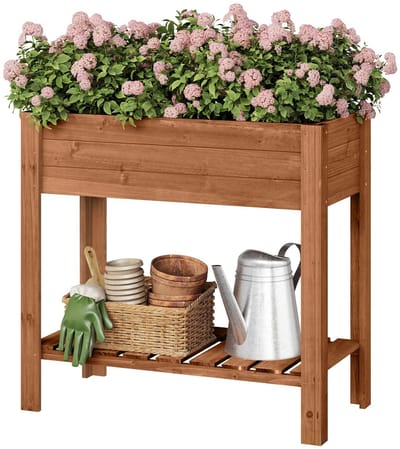 Jurrys Plantenbak - Bloempot - Moestuinbak - Weersbestendig - Ergonomisch - Lichtgewicht - Stevig - Hout - 80x40x75 cm