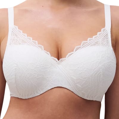 Chantelle Easyfeel Floral Touch T-Shirt Bh Memory Foam Dames Beha - milk