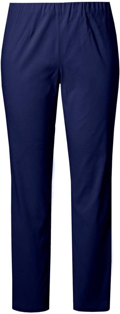 Ulla Popken - Dames - Bengalin broek Sienna smalle pijp elastische tailleband - Diepdonkerblauw - Maat 46