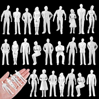 Dailygoods- Miniatuur Mensen 30 Stuks - Architectonische Figuren - 1:25 Schaal - Miniatuur Poppetjes - Diorama Figuren - Geschikt Voor 6 Jaar En Oudere - Miniatuurfiguren
