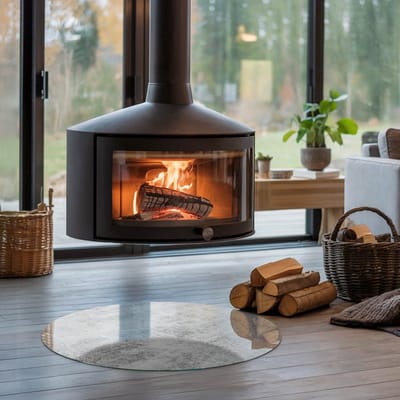 Coloray Vloerplaat Houtkachel - Plaat onder Houtkachel - 70 cm x 70 cm - Kachel Onderplaat - Grijs Vloerplaat Kachel - Onderplaat - Onderplaat Kachel - Houtkachel Vloerplaat - Onderplaat Voor Houtkachel
