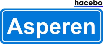 Hacebo - Plaatsnaam Sticker - 29x10 CM - Asperen sticker - Verkeersborden sticker - grappige cadeaus - Asperen