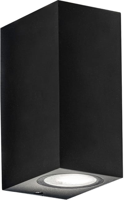 LED Tuinverlichting - Buitenlamp - Exotro Hoptron - Up en Down - GU10 Fitting - Vierkant - Mat Zwart - Aluminium