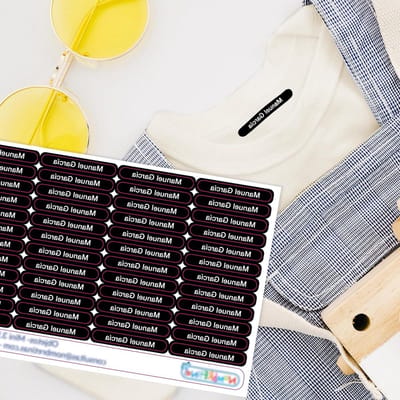 Opstrijkbare Etiketten - Kledinglabels - Spullen Markeren - Wasbestendig - 60 Stuks - Zwart