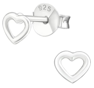 Joy|S - Zilveren petit hartje oorbellen - 4 mm - kinderoorbellen