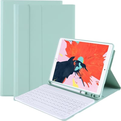 Hoes - Geschikt voor Apple iPad 7 (2019) - 10.2 inch - 7e Generatie - Toetsenbord Case - Keyboard Book Cover - Hoesje - Pastelgroen