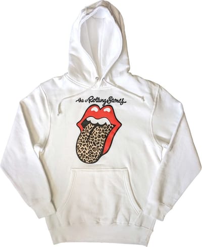 The Rolling Stones - Leopard Tongue Hoodie/trui - S - Wit