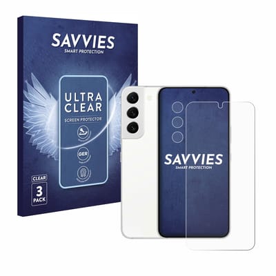 Savvies - Screenprotector voor Samsung Galaxy S22 Enterprise Edition (Voor+Camera) - Folie Beschermfolie transparant 6 Stuks