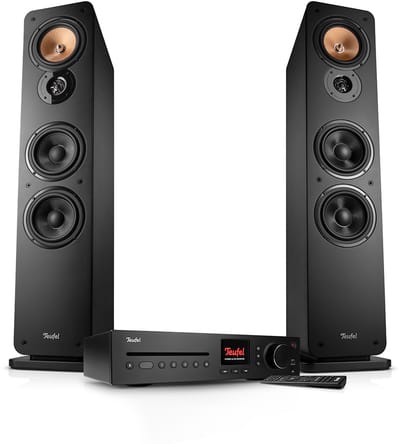 Teufel ULTIMA 40 KOMBO 3 - Compleet stereosysteem met vloerstaande speakers & cd-receiver, Wifi, bluetooth, Spotify Connect, DAB+/FM - zwart