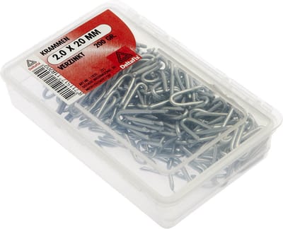 Deltafix krammen 2,0 x 20 mm - verzinkt - 200 gram