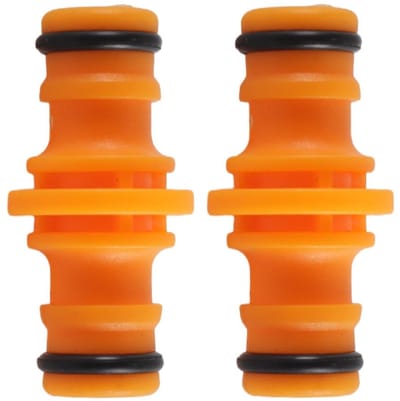 Dailygoods- Slangaansluiting Dubbel Mannelijk - 4 Stuks - Kunststof - Lekvrij - Slangkoppelingen - Rubber Ringen - 5 x 1,5 cm - Slangkoppeling