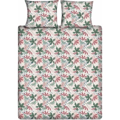 Ten Cate Dekbedovertrek - Dekbedovertrek 140 x 200 - Dekbedovertrekken - Dekbedovertrek 1 persoons - Flower Vibes Roze