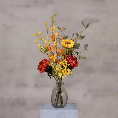 Kunstbloemen boeket - Gouden gloed - 80 cm - Zijden bloemen - Onderhoudsvrij