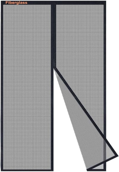 SnelShoppen - Versterkte Hordeur Magnetisch Vliegengaas 100x180cm, Zwart Fiberglas Hordeur met UV-bescherming voor Balkon, Woonkamer, Insectenbescherm