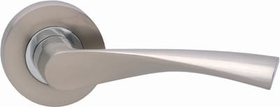 INTERSTEEL Deurkruk Groningen op geveerde schroefrozet chroom/mat-nikkel