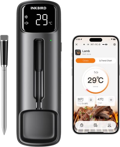 INKBIRD INT-11C-B Draadloze BBQ Thermometer – Slim, Nauwkeurig en Volledig Draadloos
