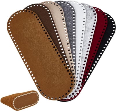 8 Stuks Ovalen Vilt Haakhandtas Pads in 8 Kleuren voor Schoudertassen DIY 30x10cm