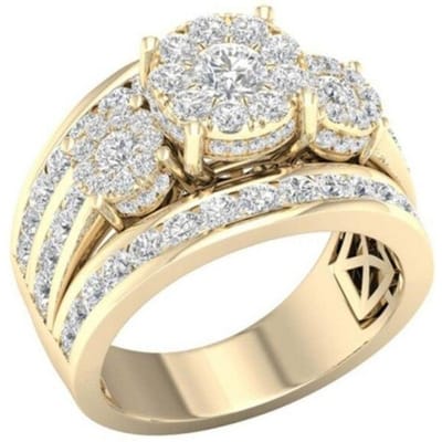 Bagues de luxe Mariage Fiançailles Amoureux Géométriques AAA Zircon Cubique Cristal Bagues pour Couples Dames Hommes 5 beige