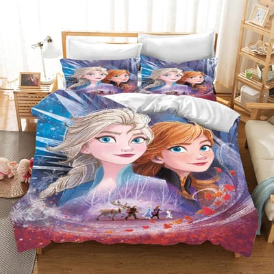 Kinder Frozen Prinses Beddengoed Set Elsa Beer Dekbedovertrek Queen met Kussensloop 3D Kinder Beddengoed Set 150*200cm 3pcs