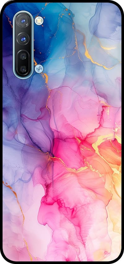 Smartphonica Telefoonhoesje Geschikt voor Oppo Reno3 5G met marmer opdruk - TPU backcover case marble design - Regenboog geschikt voor Oppo Reno3 5G