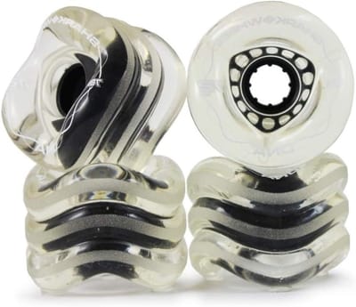 Longboard Wielen - Skateboard Wielen - Soepel Rijden - Unieke Sinusgolf Vorm - 72mm 78a - Ghost Zwart