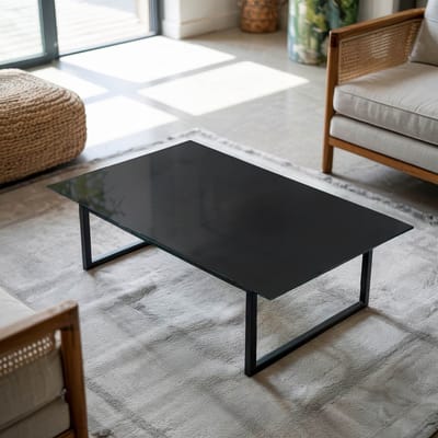 Coloray Tafelblad - Tuintafelblad - 120x80 cm - Zwart - Rechthoek Glazen Tafelblad - Tafelblad Voor Buiten - Buiten Tafelblad - Los Tafelblad - Tafelblad Glas woonkamerdecoratie