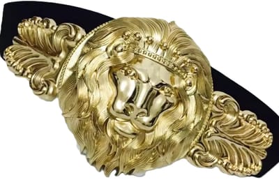 BamBella ® - Riem - Leeuw - goudkleurig metalen grote taille belt