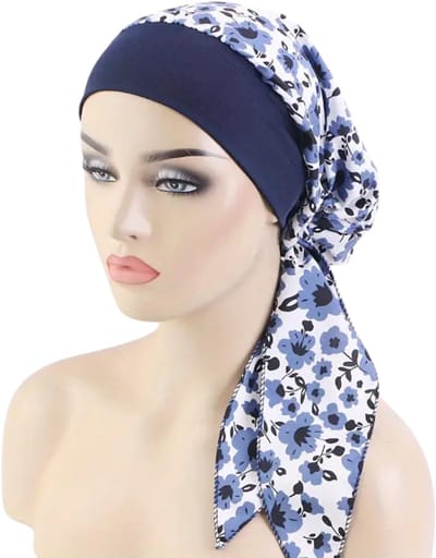 Nivard Hoofddoek - Hijab - Dames - Abaya - Sjaal - Islamitische Kleding - Moslim Kleding - Alhamdulillah - Blauw & Wit