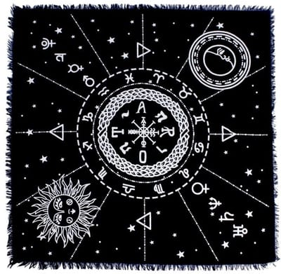 Dailygoods- Altaar Tafelkleed Handgemaakt - Tafelkleed Katoen - Vierkant Tafelkleed - Tarot Tafelkleed - Spiritueel Dek - 91x91 cm