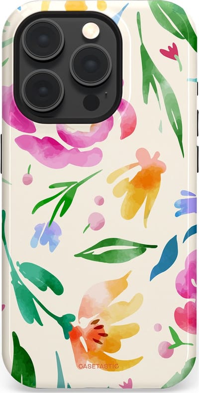 Casetastic Hoesje Geschikt voor Apple iPhone 15 Pro Magsafe - Stijlvolle Beschermende Duo-layer Case - Floral Flow