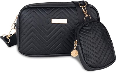Dailygoods- Crossbodytas Dames - Zwarte Handtas - Verstelbare Riem - Polyester - Geschikt voor Telefoon - Compact Formaat 20x5,5x12 cm - Schoudertas
