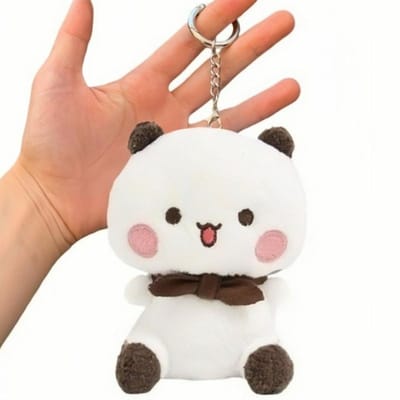 Cartoon Panda Beer Pop Pluche Hanger Sleutelhanger Schattige Panda Bubu en Dudu Hanger Poppen Koppel Cadeau Kawaii Pluizige Bruine Beer Speelgoed brown