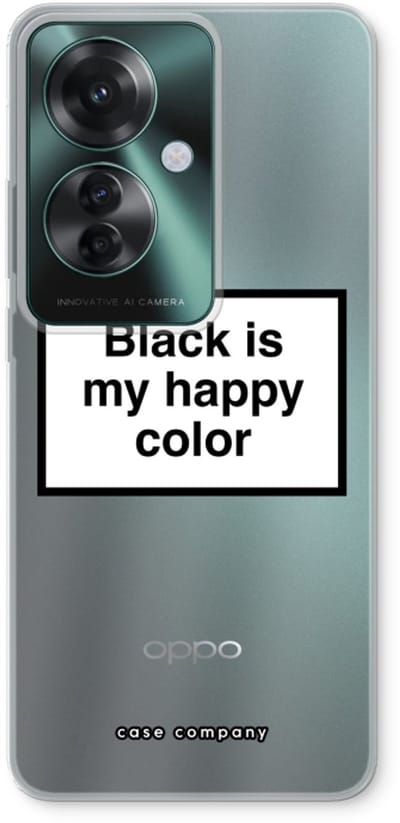 Case Company® - Hoesje geschikt voor Oppo Reno 11 F hoesje - Black is my happy color - Soft Cover Telefoonhoesje - Bescherming aan alle Kanten en Schermrand