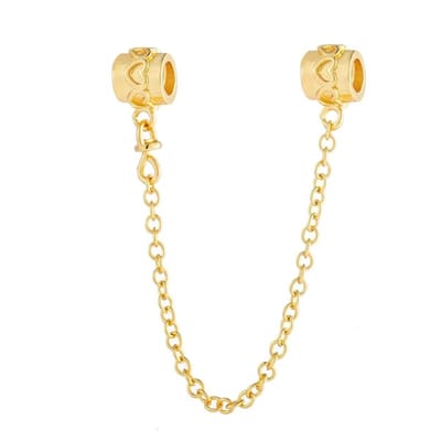 Fler® | Bedel | Past op populaire bedelarmbanden (standaard - 3mm) | Hartjes Veiligheidsketting Bedel | Hangbedel Charm | 925 sterling zilver | Valentijnsdag Cadeau | Sinterklaas kado | Kerstcadeau | Verjaardagsgeschenk | Vriendschap