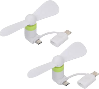Mobiele telefoon ventilator 2-in-1 - USB en micro USB - Stil en krachtig - Ideaal voor warme dagen - ShopVlot