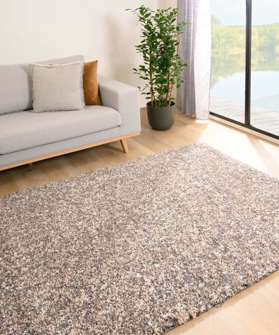 Hoogpolig vloerkleed - Blend beige/grijs 80x150
