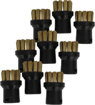 Ronde Borstels - Stoomreiniger Accessoires - Hardnekkig Vuil Verwijderen - Messing Borstelharen - 9 Stuks - Goud Zwart