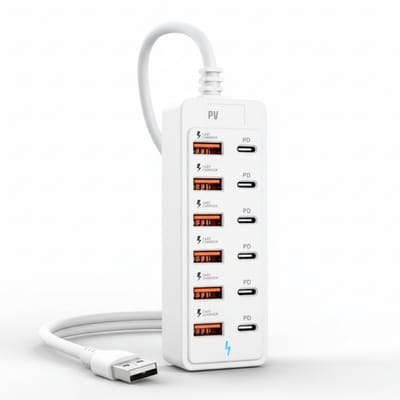 PureVolt 12 in 1 USB Desktop Oplaadstation - USB-C Multi-Poort Oplaadblok met PD 30W - Snellader voor Android & Mobiele Telefoons