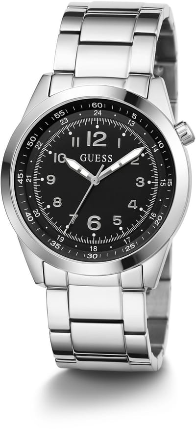 Guess Max Analoog Analoog Horloge Zilverkleur Kast 100%: Roestvrij Staal | Armband 100%: Roestvrij Staal 42 GW0493G1