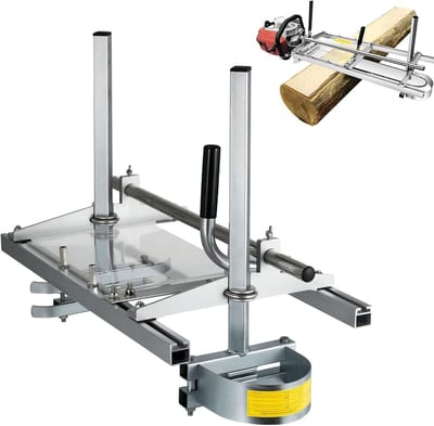Kettingzaagfreesmachine - Houtzaagmachine Plankenzaag - Planken Zagen - Instelbare Dikte Geleider - Tot 120cm - Zilver