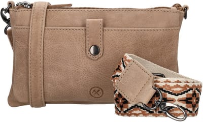 Hide & Stitches Next Navajo Crossbody Schoudertas - Trendy Schouderband - Leren Dames Tas - Zand