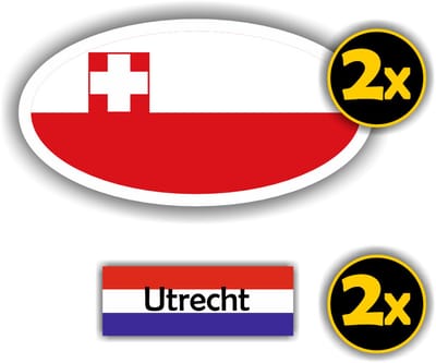 Jerma - Utrecht - Sticker - set - 13 x 7 cm - tekst 7 x 2.5 cm - Weerbestendig - Zelfklevend - Vinyl
