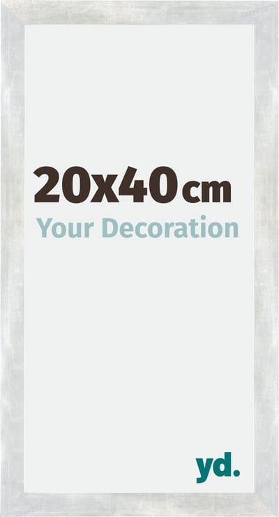 Your Decoration - Fotolijst 20x40 cm - MDF - Zilver Glanzend Vintage - Mura