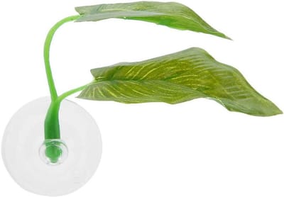 SnelShoppen - Kunstmatige Plant Betta Hammock Vis Rustbed Aquarium Accessoire met Zuignap - Natuurlijke Kleuren, Dierenvriendelijk, Chemievrij, Ideaal