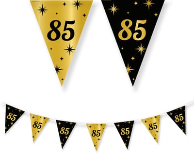 BTH – 85 Jaar Slinger – Goud/Zwart – Verjaardag Versiering – Feest Decoratie – Hangdecoratie – 10m