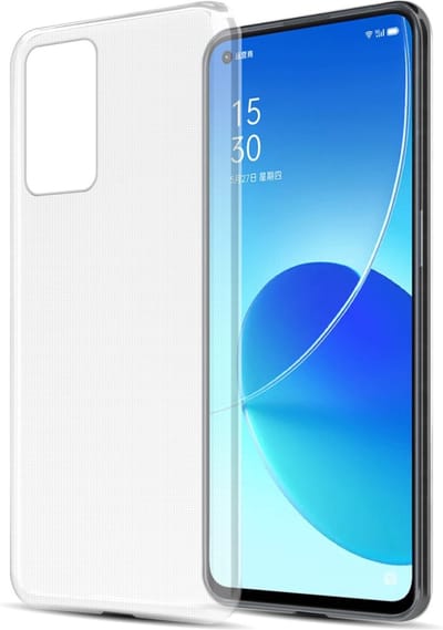 Cadorabo Hoesje geschikt voor Oppo Reno6 5G in VOLLEDIG TRANSPARANT - Beschermhoes gemaakt van flexibel TPU Silicone Case Cover