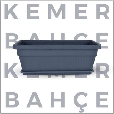 2 Kunststof Antraciet bloembakken 9L + gratis schaal 46x20 vensterbank drainage Rechthoekige bloempot plantenbak